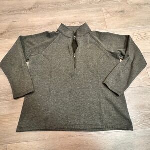 Piper by Smartpak Womens 1/4 Zip Pullover Fleece Sweatshirt Top Green Large L